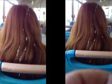 Quay tay xuất tinh đầy tóc em gái trên xe buýt - SexViet69